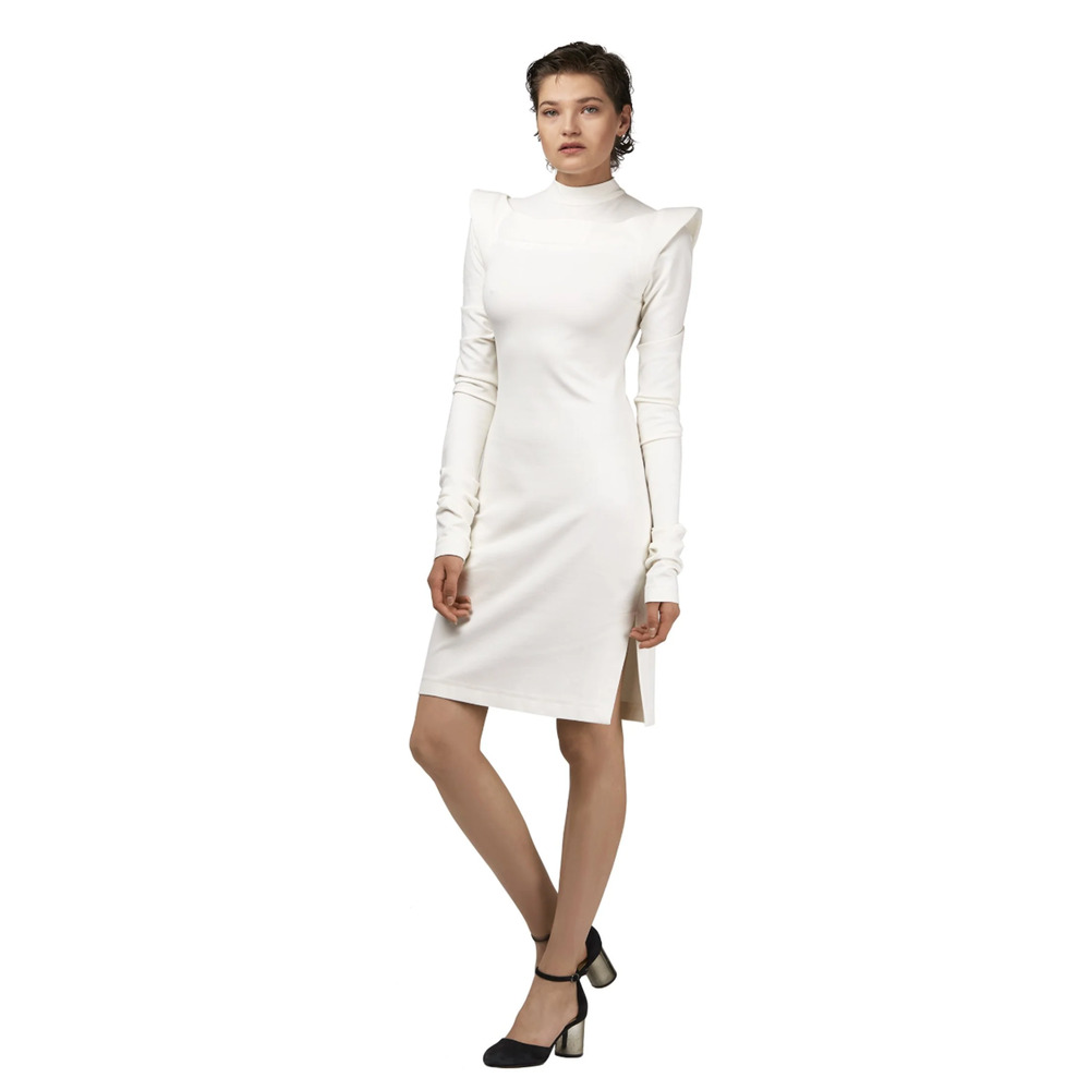 NWT Ezie Designs Alice Sweater Dress Off White MSRP $295 Made in USA Long Sleeve